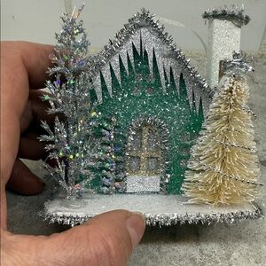 Handmade miniature Putz style House Ornament